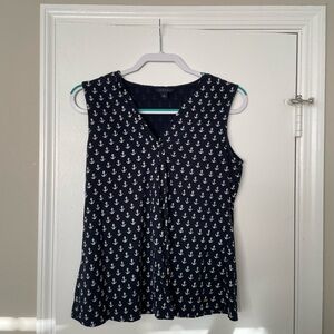 Tommy Hilfiger Navy Blue Anchor Sleeveless Top